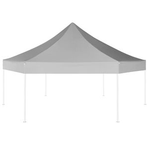 Gazebo Pieghevole in Acciaio 3,6m x 3,1m con Tettoia e Pergola Verniciata a Polvere Grigia - Product Image 2