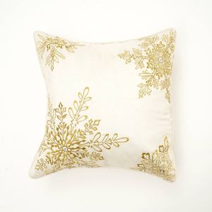 Cuscino Decorativo 100% Poliestere Morbido ed Elegante 18X18" con Ricami e Decorazioni in Perline - Product Image 1