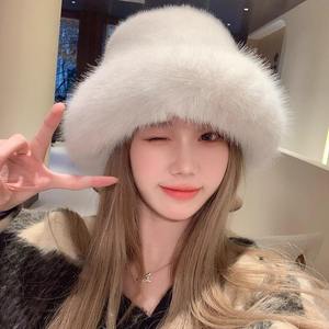 SIDDIQUI HOSINEX Nuevo Sombrero de Pescador de Piel Sintética para Mujer 2024, Laminado, Casual, de Felpa, Teñido sin Costuras, con Lazo, Cálido para Invierno, Venta al por Mayor - Product Image 4