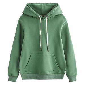 Sweat-shirt à capuche vert olive 100% coton molletonné, coupe ample, décontracté, pour homme, vêtement d'automne, avec poche, poids du tissu 350g, personnalisable - Product Image 6