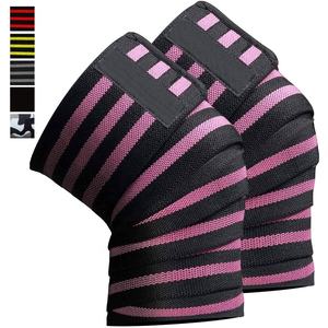 Gros Haltérophilie Genou Wraps (Paire) De Compression et Élastique Soutien Pour salle de Musculation et Puissance De Levage Genou Wraps 90 pouces - Product Image 5