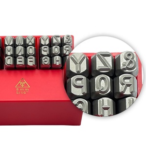 Poinçons d'alphabet en métal de qualité industrielle de 8mm Jeu de timbres en majuscule personnalisable Outil à main avec support OEM - Product Image 3