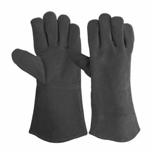 High Heat Resistance <b>Cow</b> Split Leather Welding Gloves Heavy Duty Industrial Safety Gloves Anti-Static Tear-Resistant - Product Image 6