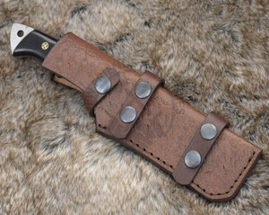 Couteau de chasse Bowie en acier Damas 1095 à haute teneur en carbone et alliage 15N20 de 10 pouces - Lame fixe, ambidextre, forgé à la main, couteau de survie et de camping - Product Image 5