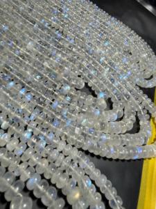 ลูกปัดมูนสโตนทรงกลมสีรุ้งธรรมชาติสำหรับทำสร้อยคอ - Product Image 5