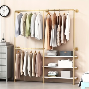 <span class=keywords><strong>Perchero</strong></span> de <span class=keywords><strong>Pared</strong></span> Dorado de Alta Resistencia para <span class=keywords><strong>Ropa</strong></span>, Organizador de <span class=keywords><strong>Ropa</strong></span> para Tiendas Minoristas y Hogar, Tendedero de <span class=keywords><strong>Ropa</strong></span> Y-20 - Product Image 1