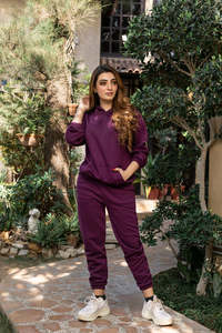 Wholesale Women Solid Color Hoodie and <b>Jogger</b> Pants Set Custom Logo Manufacturer Women's Hoodies Sets - Product Image 2