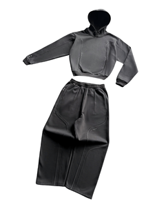 OEM High Quality Winter Hooded Streetwear Tracksuit Custom Blank Matte Black Lightweight Sweatshirt Regular Fit <b>Sweatpants</b> <b>Set</b> - Product Image 2