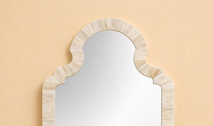 Espejo de Pared Único con Marco de Hueso Blanco Minimalista, Hecho a Mano, Ajustable, con Borde Pulido, para Decoración de Hogar Moderna, Vintage y Boho Chic - Product Image 4