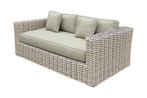 Outdoor Rattan <b>Sofa</b> Set with UV-Resistant PE Wicker and High-Density Foam Cushions for <b>Garden</b> Patio Use - Product Image 2