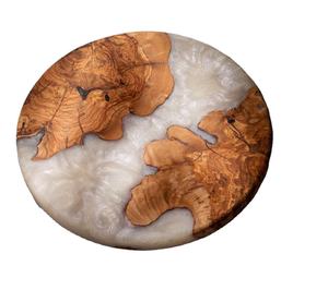 Kiswah Craft Resin Round Chopping Block with Wood <b>Knife</b> Handle Dishwasher <b>Safe</b> - Product Image 6