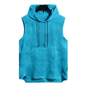 Camiseta Deportiva sin Mangas para Hombre, Personalizada al por Mayor, Transpirable, Tejida, Casual, Tallas Grandes - Product Image 5