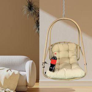 Sedia a dondolo a uovo con supporto a C per interni/esterni, in vimini e rattan, con cuscino incluso - Product Image 1