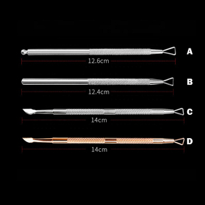Pousse-cuticules carré double extrémité en acier inoxydable, réutilisable et durable, pour professionnels de la manucure, couleur et logo personnalisables - Product Image 4