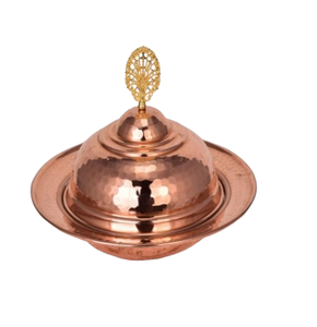 Bol à dattes pour hôtel, décoration de table pour dîner, bol de service à fruits en acier inoxydable plaqué cuivre, fabriqué en Inde - Product Image 1