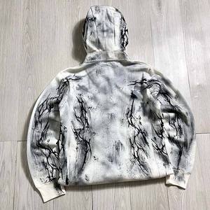 เสื้อฮู้ดซิปแบบกำหนดเองสำหรับผู้ชาย ผ้าเทอร์รี่คอตตอน 100% เสื้อฮู้ดสตรีทแวร์ลายพิมพ์สำหรับฤดูหนาว ทรงโอเวอร์ไซส์ คอปกสองชั้น - Product Image 1