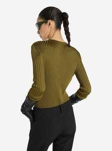 Cardigan en tricot côtelé vert olive à manches longues, boutonné devant, couleur unie, pull d'automne pour homme - Product Image 2