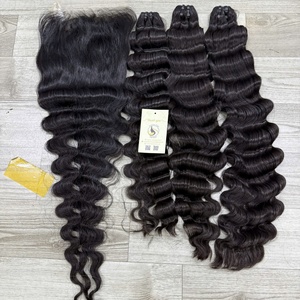 Extensiones de Cabello Humano Vietnamita Ondulado Natural con Nudos Pequeños en Cierre HD, Trama a Máquina, Doble Trama, Paquetes de Cabello con Extensiones - Product Image 6