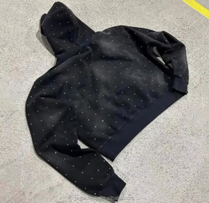 High Quality Rhinestone Zip Up Hoodie <b>Mens</b> Custom Print Logo Different Color Streetwear Latest Fashion <b>Pullover</b> - Product Image 2