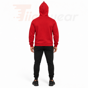 Men's Red <b>Full</b> <b>Zip</b> Hoodie Cotton Fleece Casual Sweatshirt Regular Fit Autumn Wear Men <b>Full</b> Face Zipper <b>Hoodies</b> for sale - Product Image 3