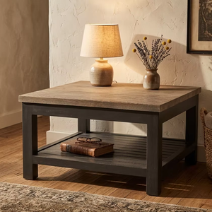 Table basse en bois moderne Azora Lim, durable et écologique, finition mate rustique, contemporaine pour appartement, salon, bureau, villa - Product Image 4