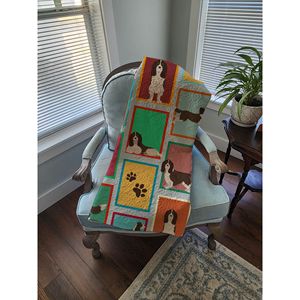 Soft Lightweight 50x60 Artwork Pattern Quilted Throw Blanket Lots Liver English Springer Spaniel for Bed <b>Sofa</b> <b>Pets</b> for Winter - Product Image 4