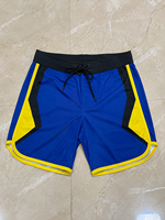 Shorts de Surf Personalizados para Hombre en Azul, Negro y Amarillo, de Secado Rápido, Transpirables, con Cordón Ajustable, para Playa y Deportes Acuáticos