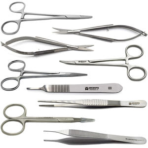 Kit de microchirurgie, instruments chirurgicaux, ciseaux, pinces chirurgicales, pinces Adson - Product Image 1