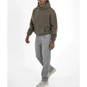Sweat-shirt à capuche unisexe personnalisé avec logo, coupe ample, épaisseur 500 g/m², style streetwear, épaules tombantes, coupe carrée, en molleton - Product Image 4