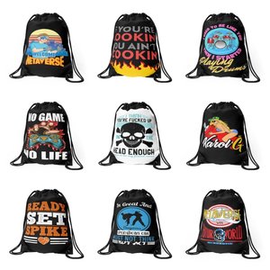 Mochila multicolor de nailon con cordón, ligera, para gimnasio, deportes, viajes, escuela, yoga, actividades al aire libre, bolsa de almacenamiento. - Product Image 3