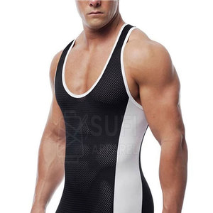 Débardeurs de performance athlétique imprimés et respirants pour la lutte, en matériau Spandex/Polyester écologique à séchage rapide, conçus pour - Product Image 5