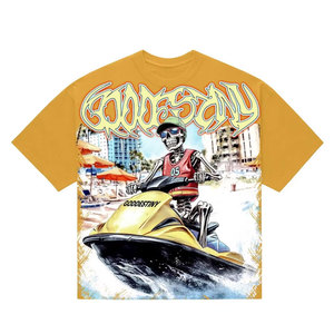 Customized Men's Short Sleeve <b>T</b>-<b>Shirt</b> Regular Fit O-Neck Street Style Printed Jersey Cotton <b>Skeleton</b> Jet Ski Design - Product Image 3