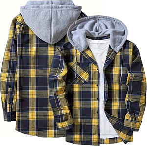 Vente en gros de chemises en flanelle de haute qualité pour hommes, sweat-shirt décontracté à carreaux, veste coupe-vent, vêtements d'extérieur écologiques pour l'hiver, streetwear - Product Image 4