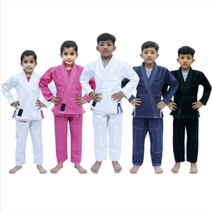 Kids Karate Gi Uniform White/Black with Stretch 100% Cotton Lightweight Design and <b>Free</b> White Belt - Product Image 6