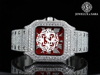 Montre de luxe Hip Hop en moissanite et diamants avec bracelet en acier inoxydable durable pour usage quotidien, fêtes, voyages et affaires