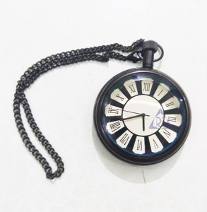 นาฬิกาพกทำด้วยมือระดับพรีเมี่ยมโบราณพร้อมกระเป๋านาฬิกาควอตซ์สไตล์วินเทจสีดำของขวัญสำหรับเขาและเธอ - Product Image 2