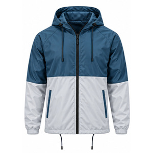 Windbreaker <b>Jacket</b> for <b>Men</b> Water Resistant <b>Lightweight</b> Outdoor Sports Full Zip Hooded Activewear Export Quality OEM Manufacturer - Product Image 1