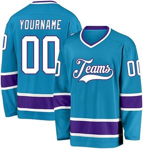 Custom Unisex Red Ice Hockey Jersey Teams Logo Sublimated Print Moisture Wicking Full Sleeve V-Neck Anti-UV Breathable Apparel - Product Image 4