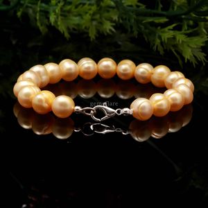 Yellow Freshwater Pearl <b>Bracelet</b> For Women Stackable Handmade Real Pearl <b>Beaded</b> <b>Bracelet</b> Dainty Jewelry Gift Elegant Adjustable - Product Image 6