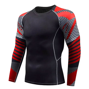 Custom Men Rash Guard Set MMA BJJ Jiu Jitsu Fight Wear Long Sleeve <b>Compression</b> Top and Shorts Quick Dry - Product Image 1