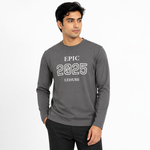 เสื้อยืดแขนยาวผ้าคอตตอนเทอร์รี่ผสมสแปนเด็กซ์ 240GSM แบบกำหนดเองสำหรับผู้ชาย พิมพ์ลาย 3 มิติ คอกลม สตรีทแวร์ ผู้ผลิต OEM - Product Image 6