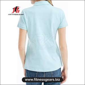 Polo femme uni, grande taille, pour adulte, manches courtes, design classique, idéal pour l'été - Product Image 2
