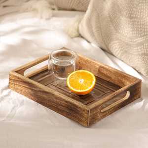 Modern rectangular wooden serving tray Engraved pattern vintage design Handmade wooden serving dish Dishes & Plates - Product Image 4