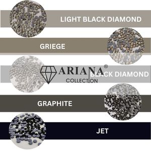 Cristales de Diamante Ariana Hotfix en Negro Claro, Gris, Negro Diamante y Gris Grafito para Prendas de Vestir, Manualidades, Artículos de Montar a Caballo y Pantalones de Montar - Product Image 1