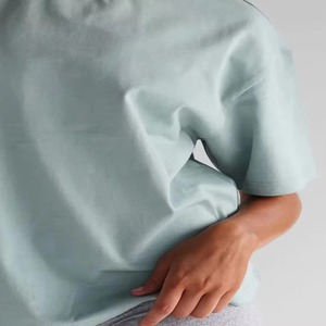 T-shirts d'été vierges pour femmes en gros, personnalisables avec broderie, streetwear féminin, hauts en coton respirant OEM - Product Image 5