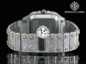 Reloj de Hip Hop con Diamantes de Moissanita VVS Hechos a Mano y Personalizados de Alta Calidad para Regalos y Ocasiones, Disponible para Exportación - Product Image 2