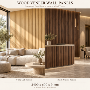 Panel de Pared de Madera Sintética y Chapa de Roble Blanco o Nogal Negro para Revestimiento Decorativo de Paredes Interiores, Panel de Pared Flexible de Madera - Product Image 4