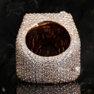 Bague Hip-Hop Unisexe en Or 9K 10K 14K 18K avec Diamant Naturel Pur de 0,50 Gramme Certifié IGI Couleur D Pierre Blanche Forme Personnalisée - Product Image 4