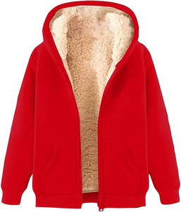 Sweat à capuche oversize zippé pour femme, doublé polaire, chaud, avec poches, style Y2K, pour l'hiver - Product Image 2