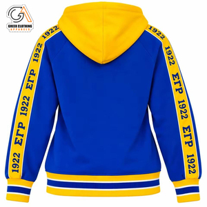 เสื้อฮู้ดดี้ Sigma Gamma Rho SGRho สำหรับผู้หญิง ปักอักษรกรีกแบบกำหนดเอง เสื้อสเวตเชิ้ตผ้าฟลีซเนื้อนุ่ม ผ้าฝ้าย 100% เป็นมิตรกับสิ่งแวดล้อม - Product Image 2